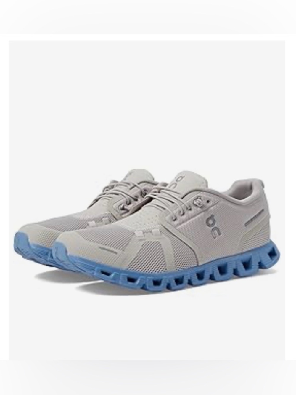 On Cloud 5 Women’s Sneakers in Pearl/Neptune Blue, 7